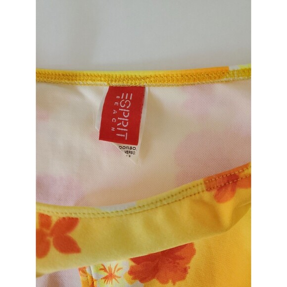 Esprit Beach Yellow Orange Tropical Floral Vintage 2 Piece Bikini Womens Medium - Picture 10 of 11